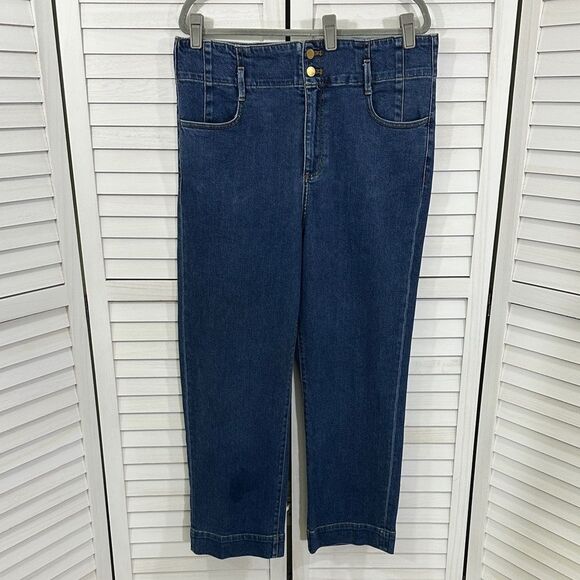 Ann Taylor High Waisted Jeans Size 14 Easy Care Straight - Picture 3 of 12